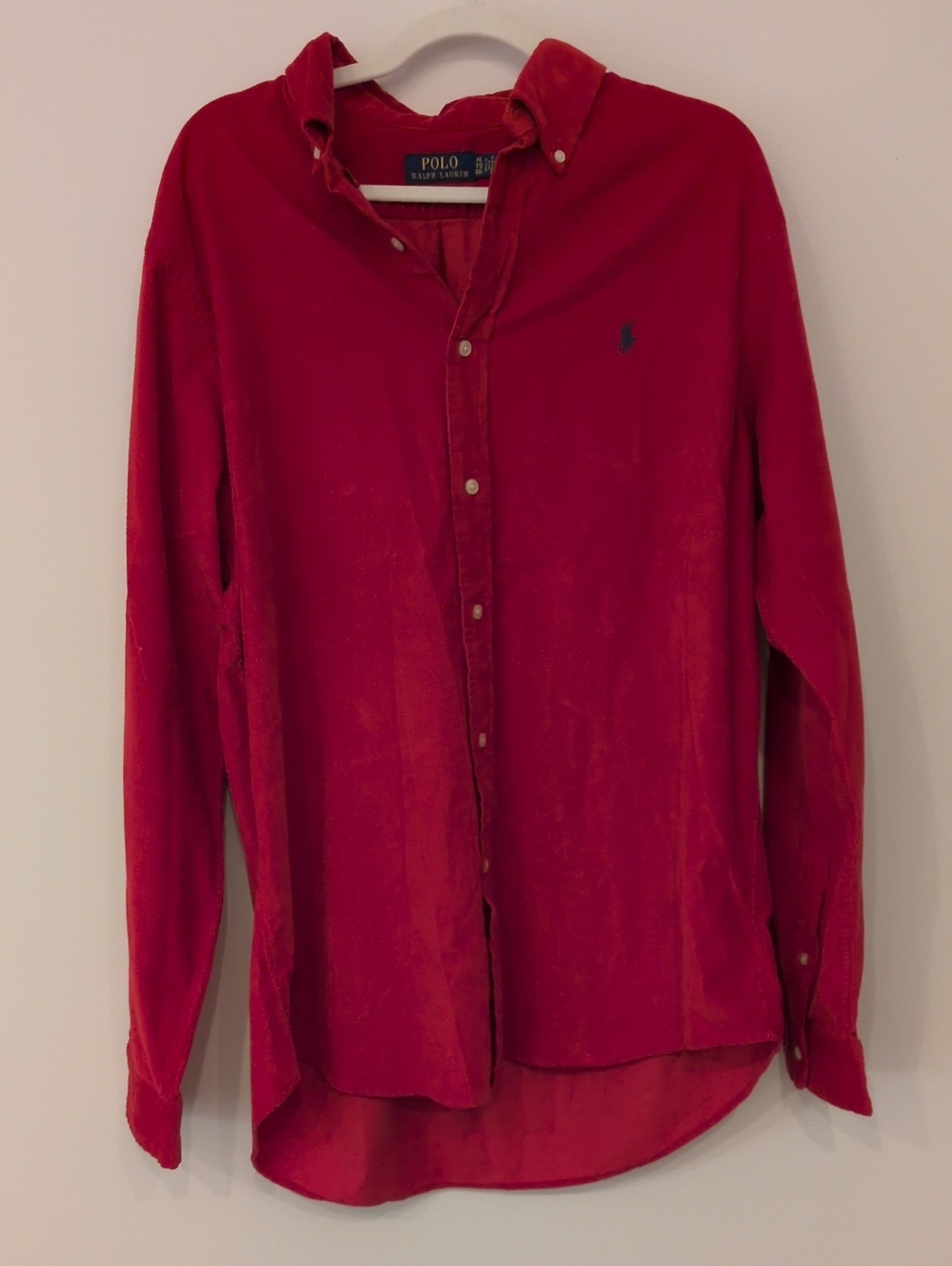 Polo by Ralph Lauren Classic Fit Red Long-Sleeve Button-Down Shirt. So Soft!